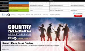 screenshot of homepage of KLRU-TV, Austin PBS website