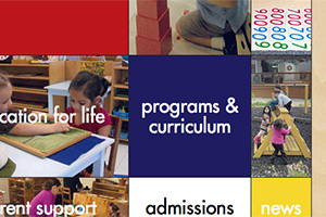 screenshot of homepage of Casa Montessori website