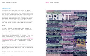 screenshot of homepage of Marc English Design Portfolio website