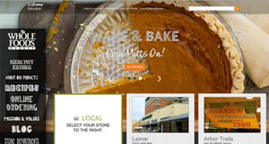 screenshot of homepage of Whole Foods Market website